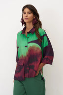Bize Santorini Shirt In Raisin And Lime