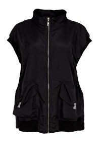 Naya High Neck Zip Waistcoat In Black And White – Brenda Muir