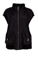 Naya High Neck Zip Waistcoat In Black And White