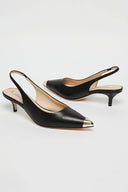 Marella PAPERO Black Kitten Heel Sling Back Shoes