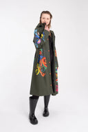 One Node Waterproof Raincoat In Rosemaling Olive