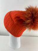 Rabionek Fur Pom Pom Hat in Orange