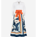 Sara Roka Dress In Blue Heron And White