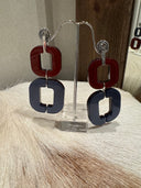 XAVIER-DEROME Red Cord Blue Pendant