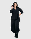 Alembika Black Jersey Balloon Trousers No Pocket