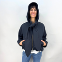 Marella Rising Hooded Short Rain Jacket In Navy