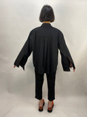 Nu Black Shirt With Organza Trim