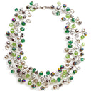 Lotusfeet Wire Work Crystal Bead Choker In Green