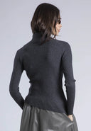 Religion Serena Grey Ribbed Wrap Sweater