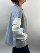 Uchuu Grey Sweatshirt with Cotton Stripe Back