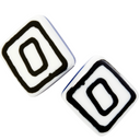 Zsiska Vertigo Stud Earrings In Blue, Black And White