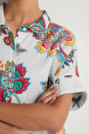 Sahara Botanical Floral  Linen Long Shirt