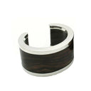 Branch Straight Edge Cuff with Silver Plated Metal Edging