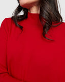 Alembika Red High Neck Jersey Dress