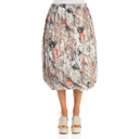 Grizas Balloon Shape Linen Skirt In Stone Multi