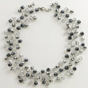Lotusfeet Wire Work Crystal Bead Choker In Black And White