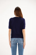Maud & Sacha Navy Short Sleeved Jumper