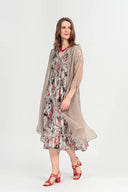 Grizas Long Dress In Stone Multi