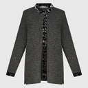 Alembika Soft Relaxed Shirt With Velvet Detail In Grey