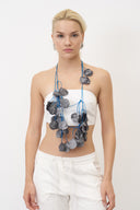 BIZE Mykonos Necklace In Grey And Cobalt
