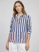 Vilagallo Blue And White Striped Shirt