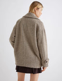 Marella Fantino Short Cheveron Coat in Brown