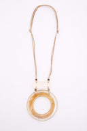 Naya Necklace With Hollow Disc In Brushed Gold