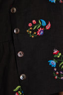 Sahara Vintage Floral Embroidery Jacket In Black Multi