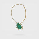 Katerina Vassou  Small Disc Pendant Green/Gold