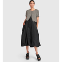 Alembika Short Jacket Dress In Stripes