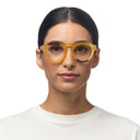 OKKIA Zeno Round Reading Glasses In Yellow Havana