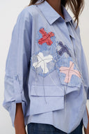 Bize Marmaro Embroidered Shirt In Baby Blue