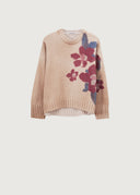 Rosso35 Camel Sweater With Floral Print