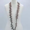 Jianhui Handpainted Leather Fir Necklace In Copper