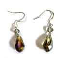 Lotusfeet Crystal Teardrop Earrings In Smoke or Clear