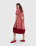 Alembika Checked Dress with Pattern at Hem