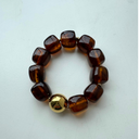 Zag Beaded Bracelet With Ball In Brown