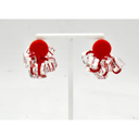 Christina Brampti short necklace K2447 Rubber with pvc Beads Red Cord