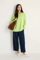 Sahara Lime Cotton Jersey Relaxed Top