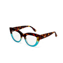 OKKIA Claudia big Cat Eye Reading Glasses In Havana Blue