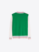 Vilagallo Red, Navy And Green Cardigan With Embroidery