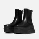 FitFlop F-Mode Stack Leather Chelsea Boots in Black