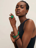 Branch Green Lacquered Buffalo Horn bangle