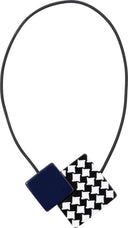 Zsiska November Checker Board Necklace In Navy
