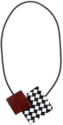 Zsiska November Checker Board Necklace In Red