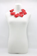 Jianhui Thread on Square Re-Cycled Plastic Necklace in Red