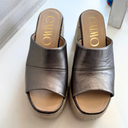 Gaimo Kala Leather Sandals in Pewter