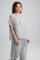 Luukaa Solenne Woven Top In Ash grey