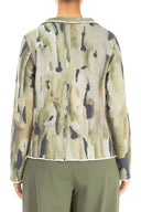 Grizas Short Patterned Jersey Jacket In Green