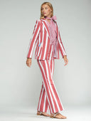 Vilagallo Red And White Striped Jacket With Fish Motif